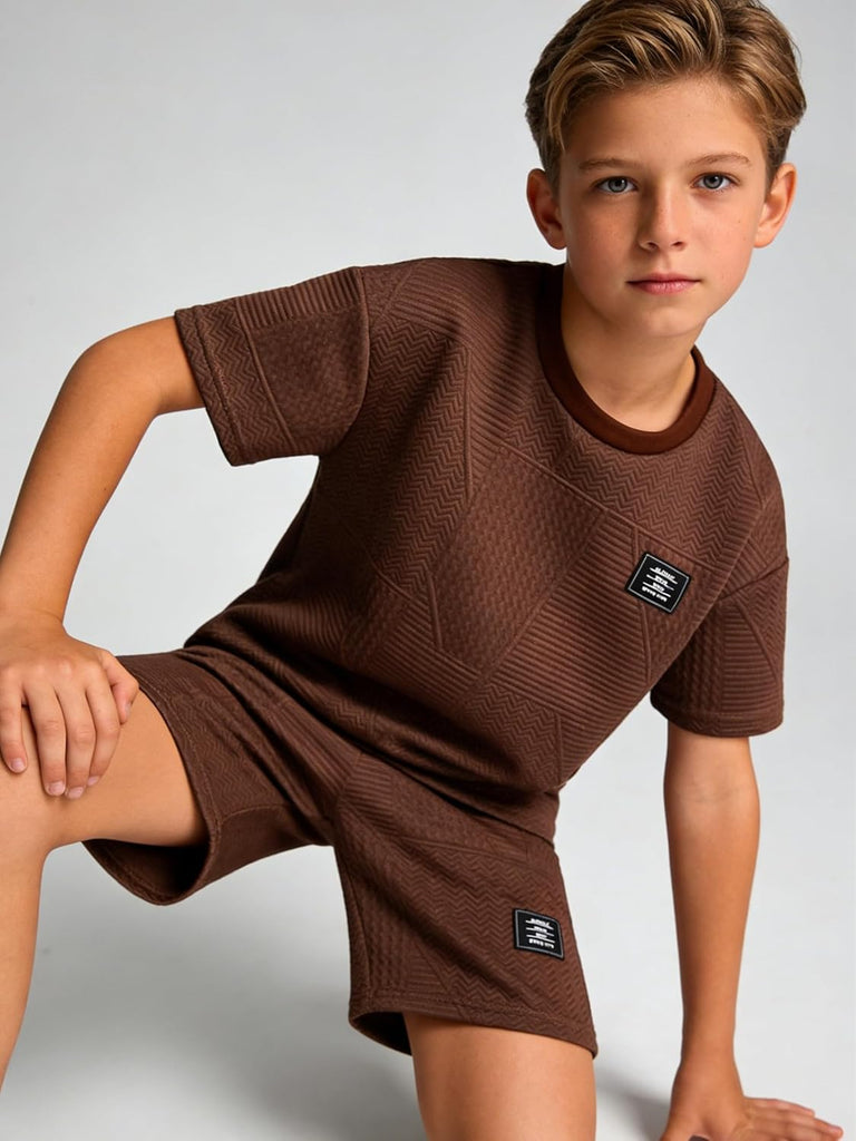 Tween Boys Clothes Summer Short Sleeve Top & Shorts Set Piece Casual Outfit