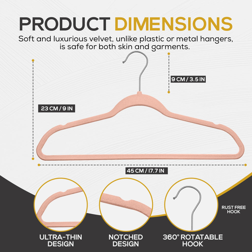 50 Pack New Premium Quality Velvet Hangers Ultra Thin Non Slip Adult Felt Space Saving Hangers for Closet Heavy Duty