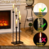 4 Pcs Valentine Floor Black Candelabra Table Centerpieces 42.5'' 5 Arm Wedding Tall Metal Candle Holder Candlestick