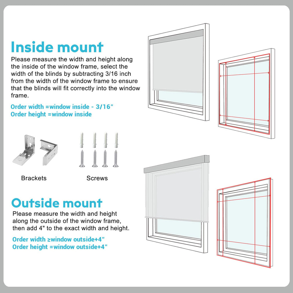 Custom Motorized Blinds, 100% Blackout Smart Roller Shades for Windows, Automatic Electric Blinds with Remote