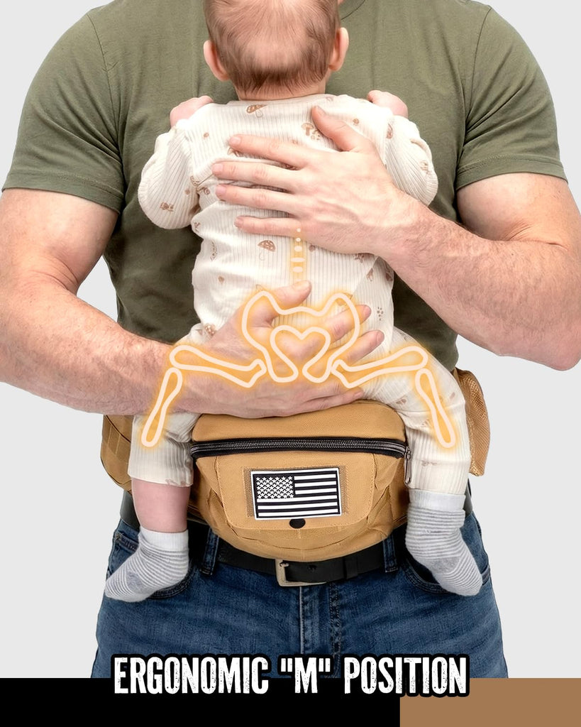 Baby Hip Carrier for Infant & Toddler (Up to 45 lbs), Coyote Brown