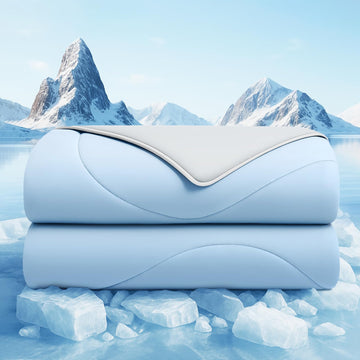 Cooling Comforter Queen Size, Cooling Blankets for Hot Sleepers and Night Sweats, Double Side Cool Soft Light Micro