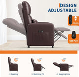GarveeHome Power Recliner Chair, Adjustable Electric Recliner Ergonomic Overstuffed PU Leather Single Sofa, Tall Back