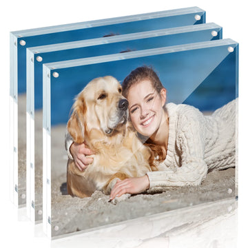 8x10 Acrylic Frame 3 Pack, 20MM Thicker Frameless Clear Picture Frames