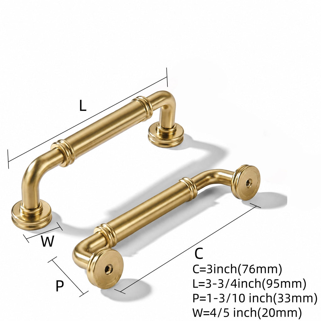 5 Pack 3 Inch Solid Zinc Alloy Champagne Bronze Cabinet pulls