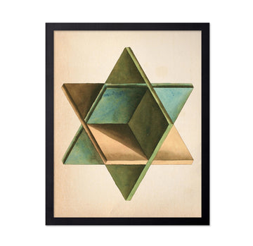 Vintage Geometrical Poster - Retro Minimalist Print - Gift for Artist, Friend - Hexagram Mandala, Shapes, Abstract