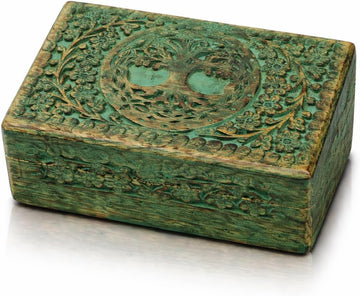 Handmade Wooden Jewelry & Keepsake Box, Decorative Storage Box, 8 x 5 Inch