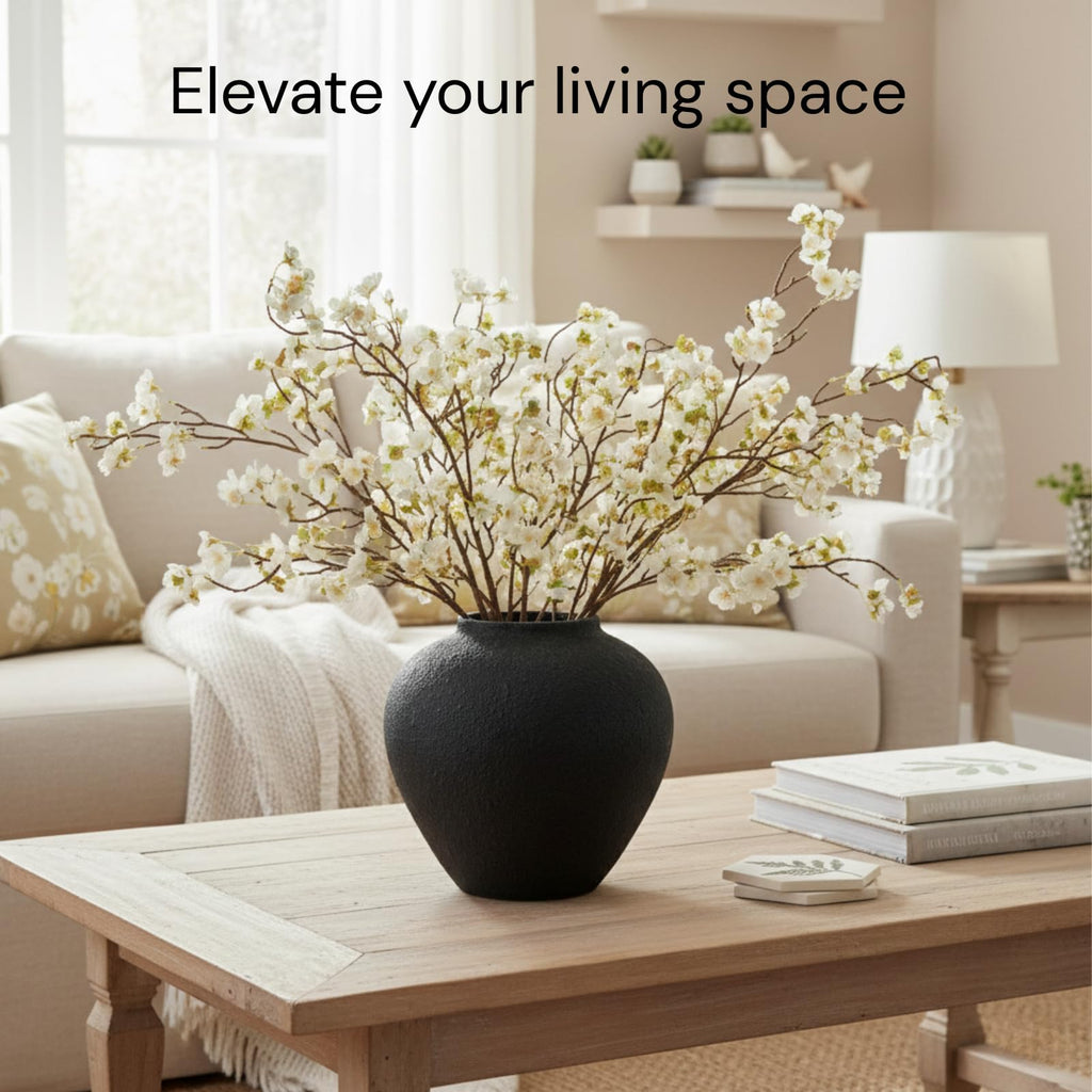 White Cherry Blossom Branches - 6 Pcs 33.5" Long Stem Artificial Flowers