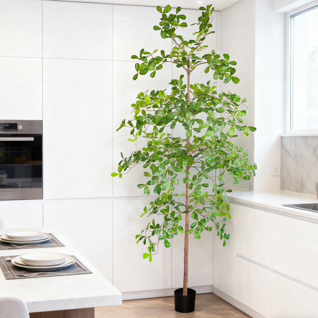 Artificial Black Olive Tree, 7FT Tall Big Faux Shady Lady Tree with Potted, Fake Olive Tree Decor Indoor