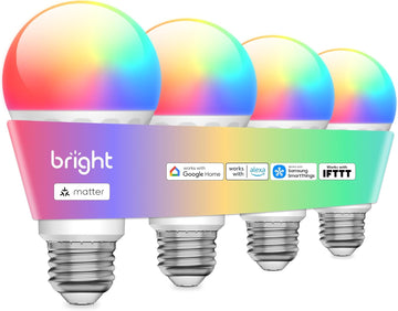 A19 Smart Light Bulbs, 1100 Lumen, 90+CRI Matter & Bluetooth, 4 Pack