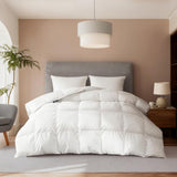 Luxurious Feather and Down Comforter Duvet Insert Twin, 100% Cotton Cover, Hotel Collection Quilts, 