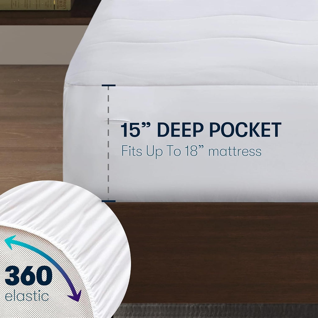Heated Mattress Pad with Deep Pocket & Dual Controller King | Electric Mattress Pad with Soft Surface, 10 Heat