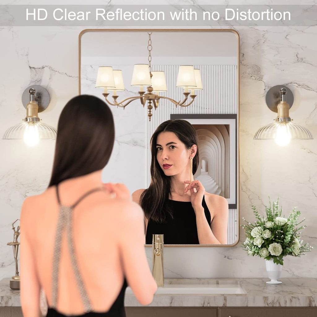 24"X32" Gold Bathroom Mirror
