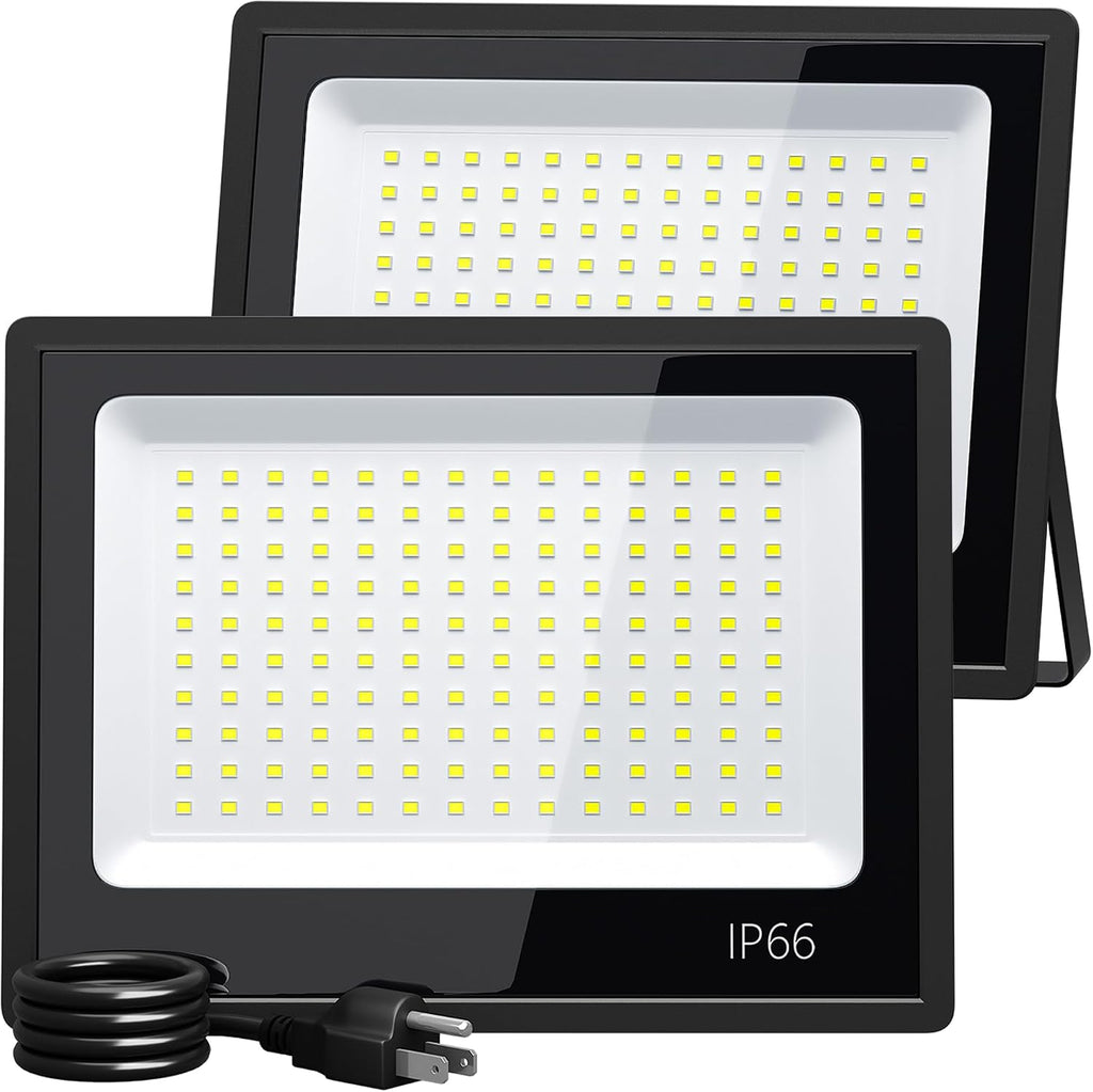 LED Flood Light Outdoor, High Power Commercial Work Light, IP66 Waterproof Daylight 6500K Super Bright Security