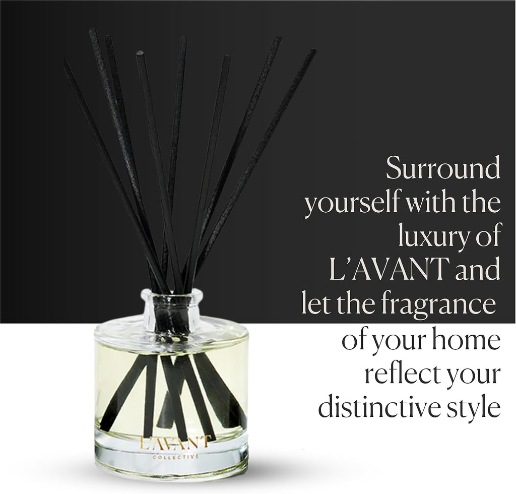Fresh Linen Reed Diffuser with Essential Oils, 4 oz Glass Vessel | Fresh linen scent, plant-based formula, essential