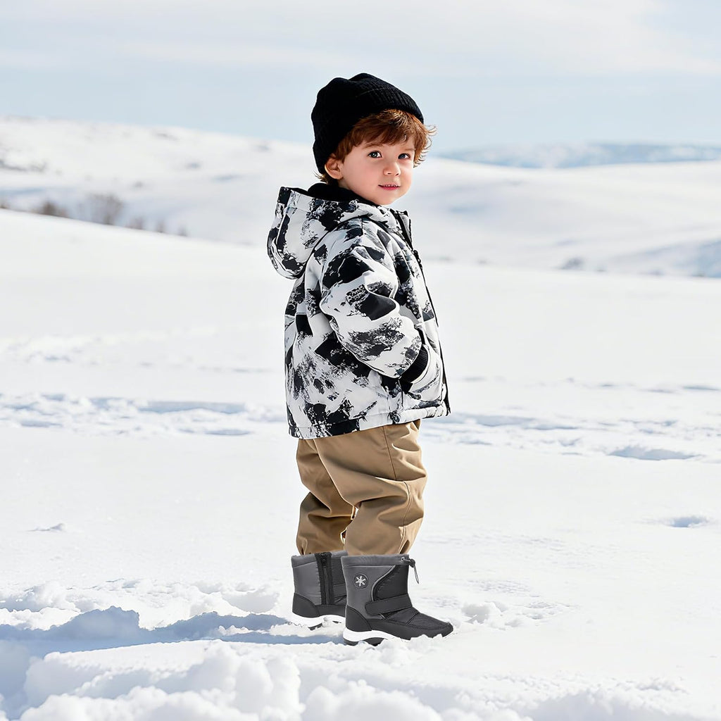 Kids Boys Girls Snow Boots Warm Winter Boots Water-resistant