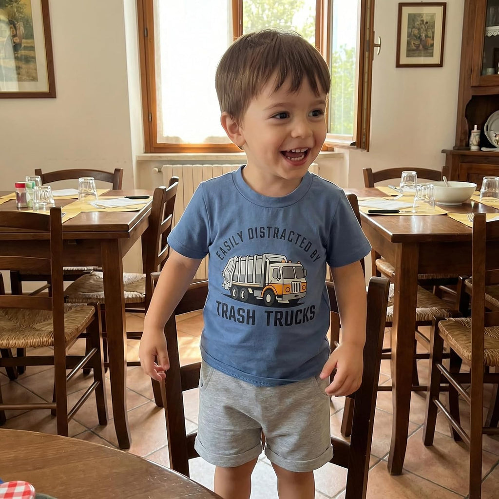 Baby Boy Summer Outfit 12 18 Boys Clothes Farm Truck Toddler Baby Tee Shirt Tops + Shorts Set