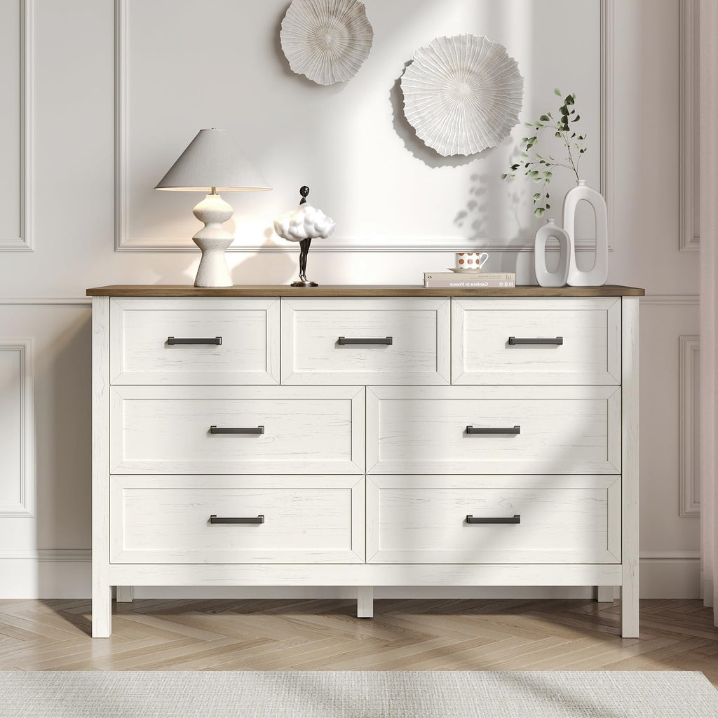 Farmhouse 7 Drawers, Antique White