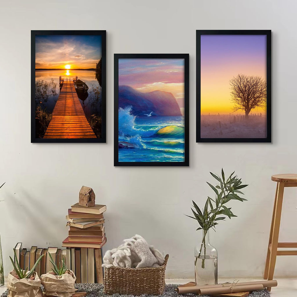 12x18 Frame, Wall Gallery Poster Picture Frame, Black, Pack of 4