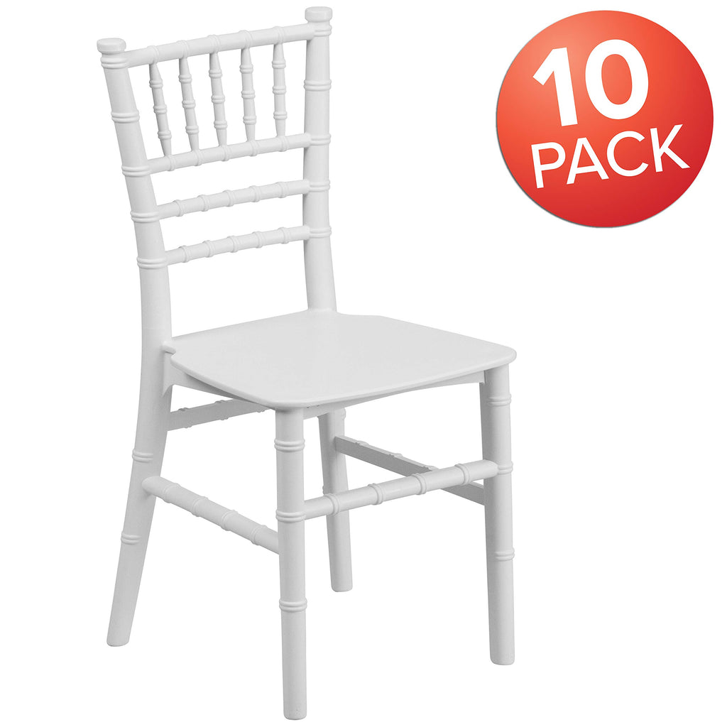 White Kids Resin Chiavari Chair, 10-Pack