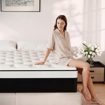 12 Inch Queen Hybrid Memory Foam Mattress in a Box | Individual Pocketed Spring, Medium Firm, Reinforced Edge
