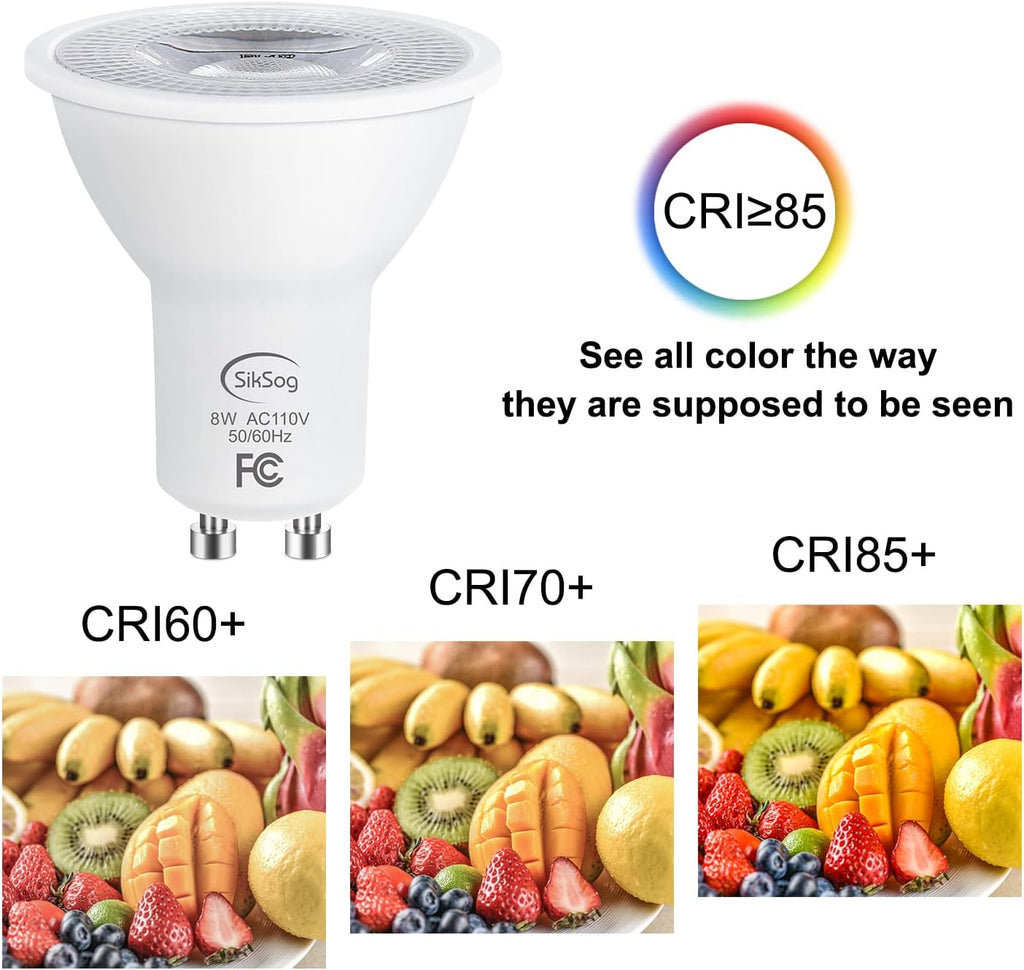 GU10 LED Light Bulb 5000K Daylight White,70W Halogen Equivalent, Non Dimmable, 120° Beam Angle Flood Lights, LED