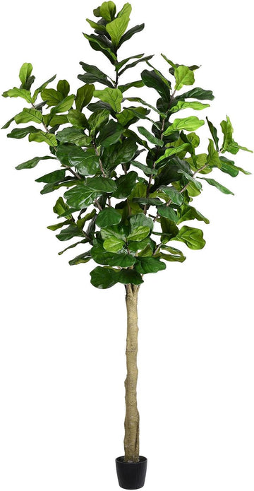 10' Artificial Potted Fiddle Tree, 184 Leaves, Faux Fiddle Leaf Fig for Indoor Decor, Maintenance-Free, Realistic