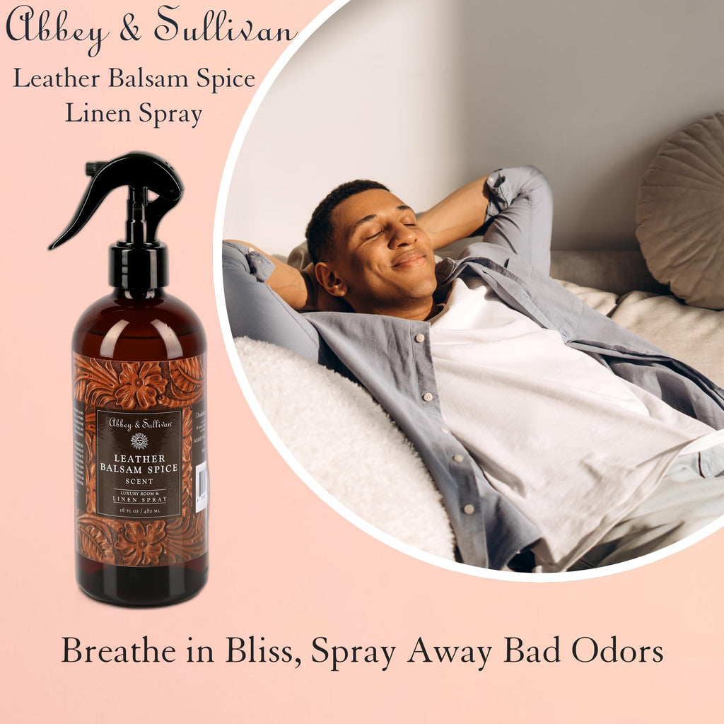 Linen Spray, Leather Balsam Spice, 16 oz.