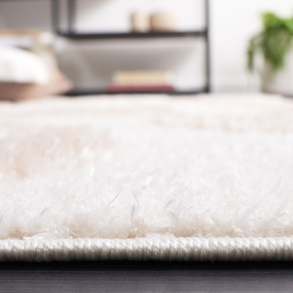 Norway Shag Collection Area Rug - 6'7" Square, Beige & Ivory, Wave Design, Non-Shedding & Easy Care, 1.2-inch Thick