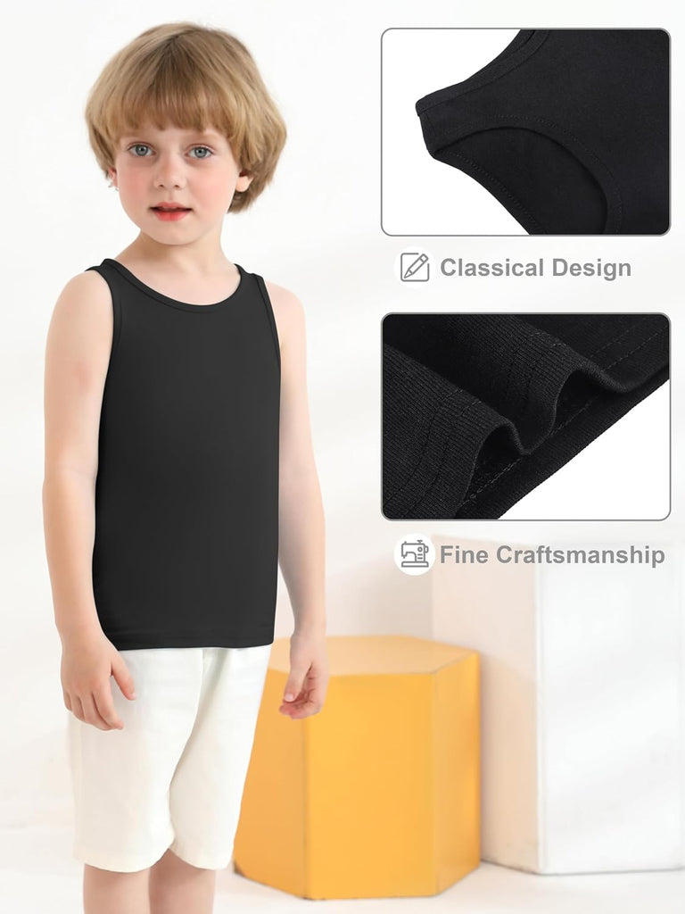 6 Pack Toddler Tank Top Kids Undershirts Soft Undershirt for Boys and Girls