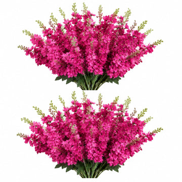 42 Pcs Rose Red Delphinium Artificial Flower Bulk, 34.25"