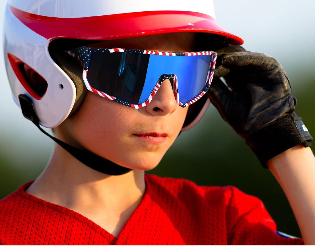 Youth Baseball Sunglasses, Kids Polarized Sports Sunglasses,UV400 Protection Glasses for Boys Girls Softball Cycling