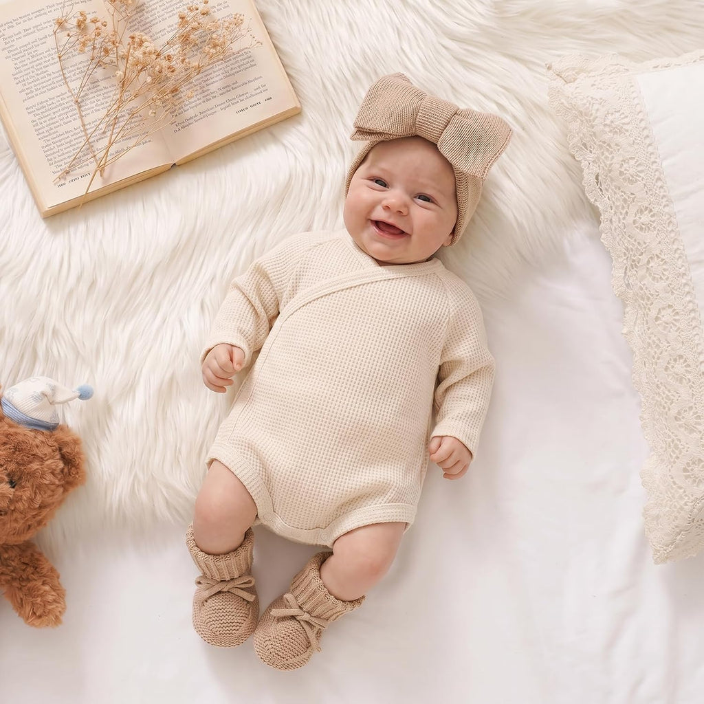 Baby Headband and Booties Set, 100% Organic Cotton