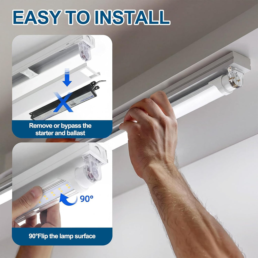 T8 Led Bulbs 4 Foot, 6500K 40W 5800LM Super Bright Type B