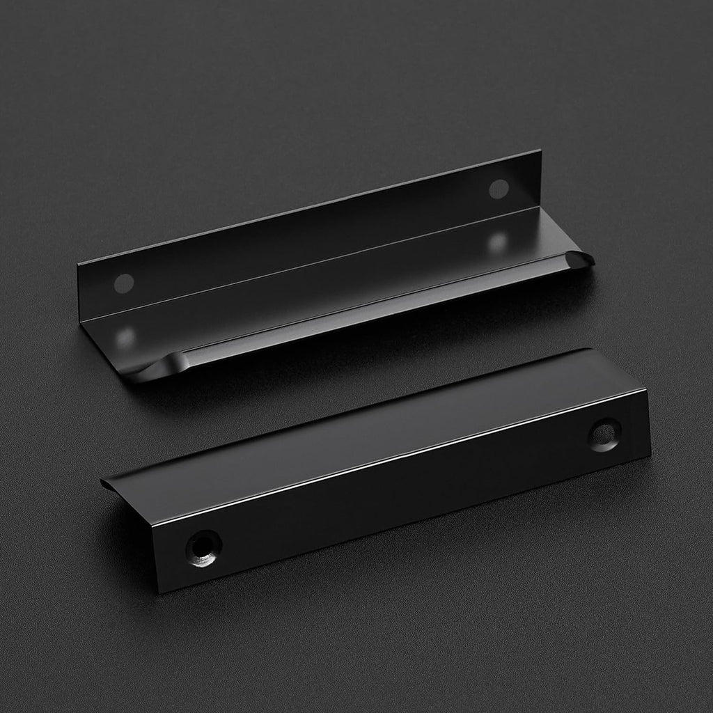 Matte Black Cabinet Handles Finger Edge Pulls 5 Inch CC 30 Pack