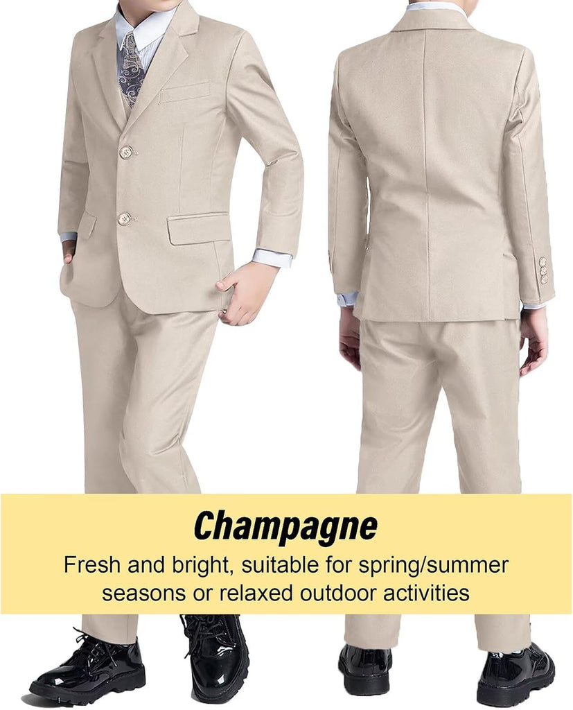 Boys Formal Suit 5 Piece Kids Toddler Tuxedo Suits Set