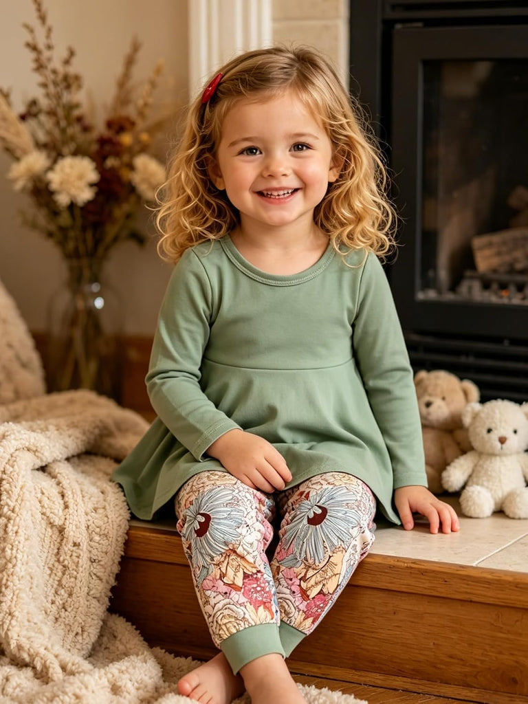 Baby Girl Clothes Toddler Girl Outfits Fall Winter Ruffle Shirt Pants Cute Infant Clothing Set for Little Girl