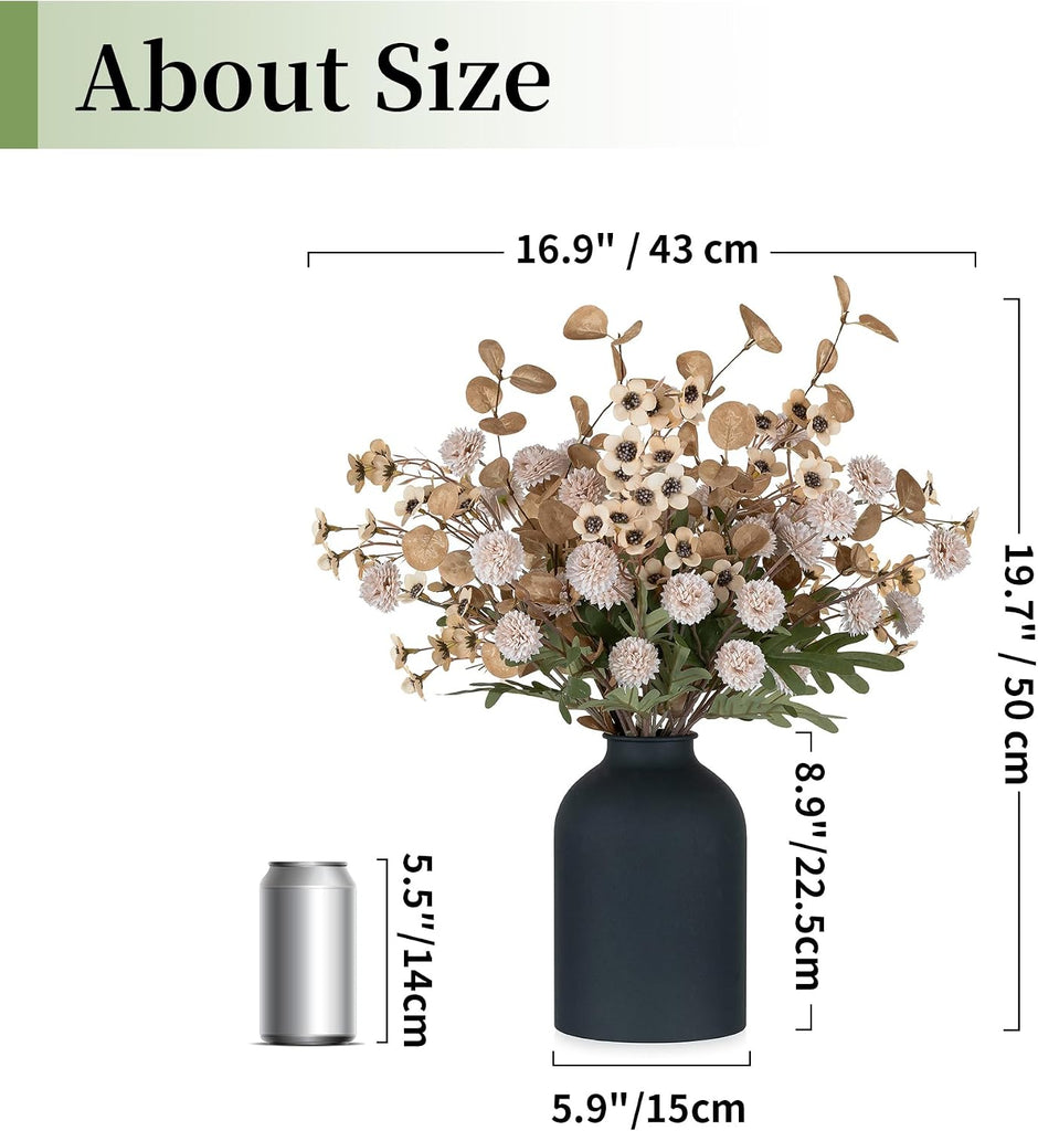Beige Faux Flowers in Vase for Dining Table Centerpiece Decor
