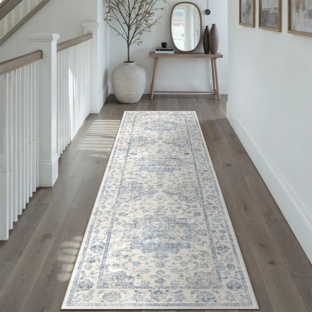 2x8 Blue Neutral Runner Rug