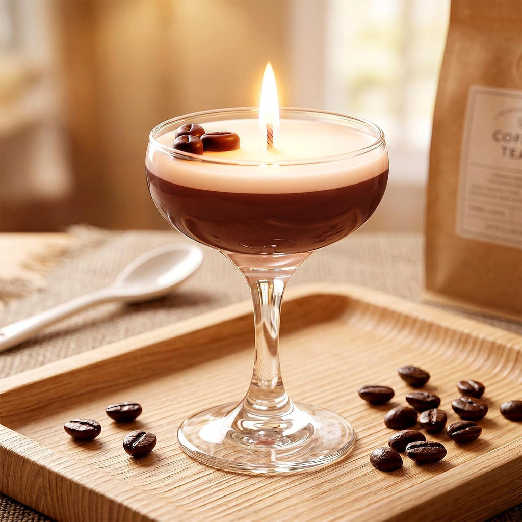 Sets Coffee Scented Candles Espresso Gifts, Martini - Set of 2