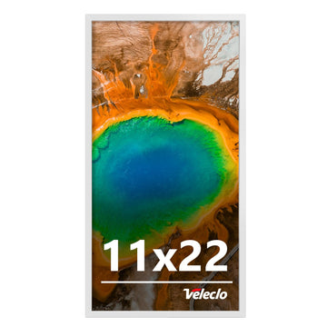 11x22 Picture Frame for Wall Display, 11x22 White Picture Frame with Shatter Resistant Plexiglass, Stable and Sturdy