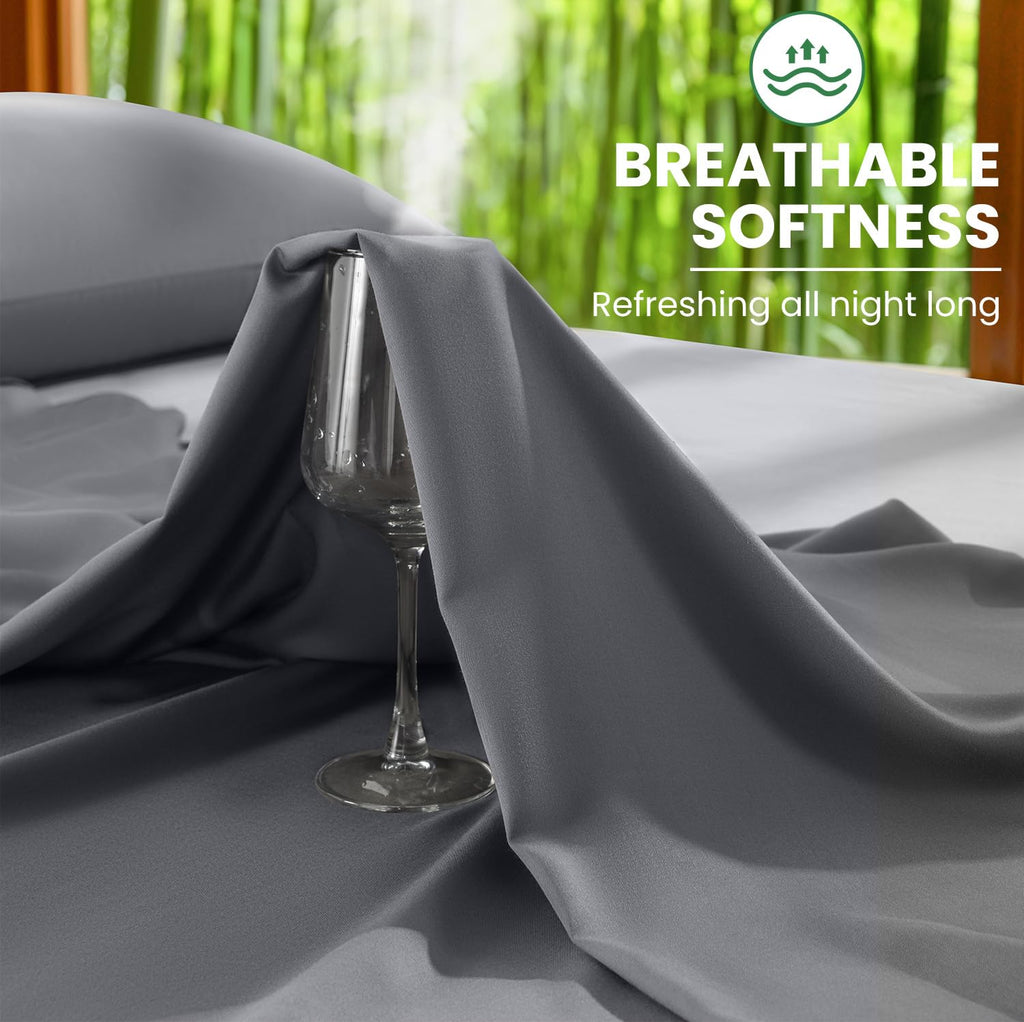 100% Viscose Derived from Bamboo_ Sheet Set 4Pcs, Extra Deep Pocket