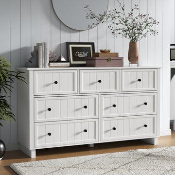 Farmhouse 10 Drawers Dresser, White Dresser Chest of Drawers