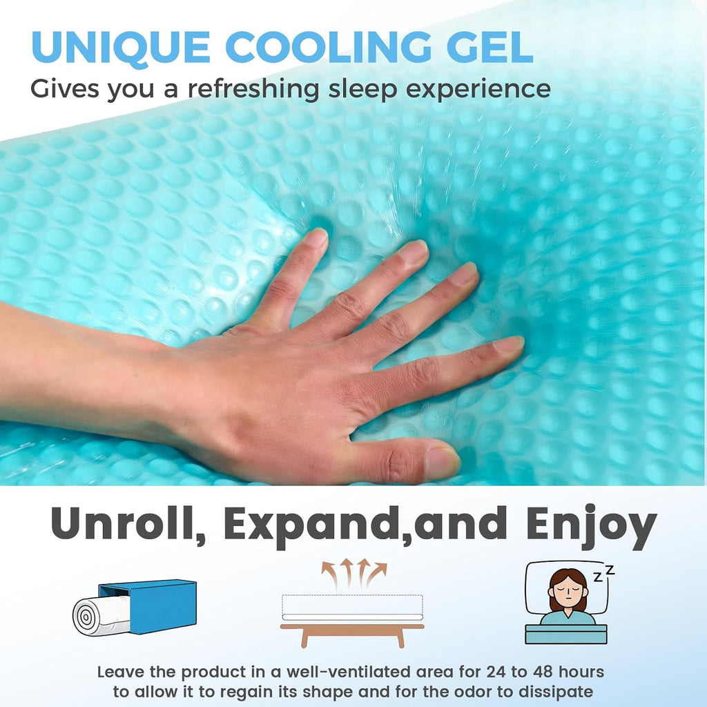 Cooling Gel Memory Foam Pillow for Sleeping, Standard Size Bed Pillows for Hot Sleepers with Cooling Cover, Neck