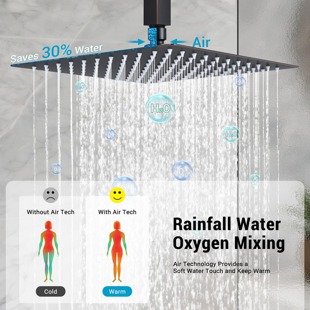 10" Square Ceiling Rain Shower Faucet Set ORB