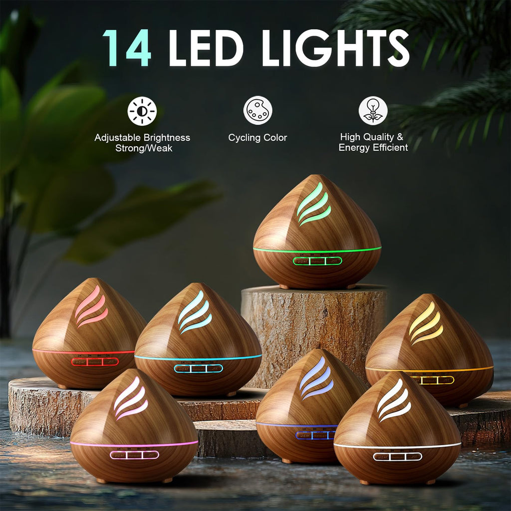 Essential Oil Scent Diffuser: Remote Control &14 Colors LED
