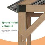 13x15 FT Wood Gazebo, Hardtop Pergola with Steel Gable Roof, - Image 7