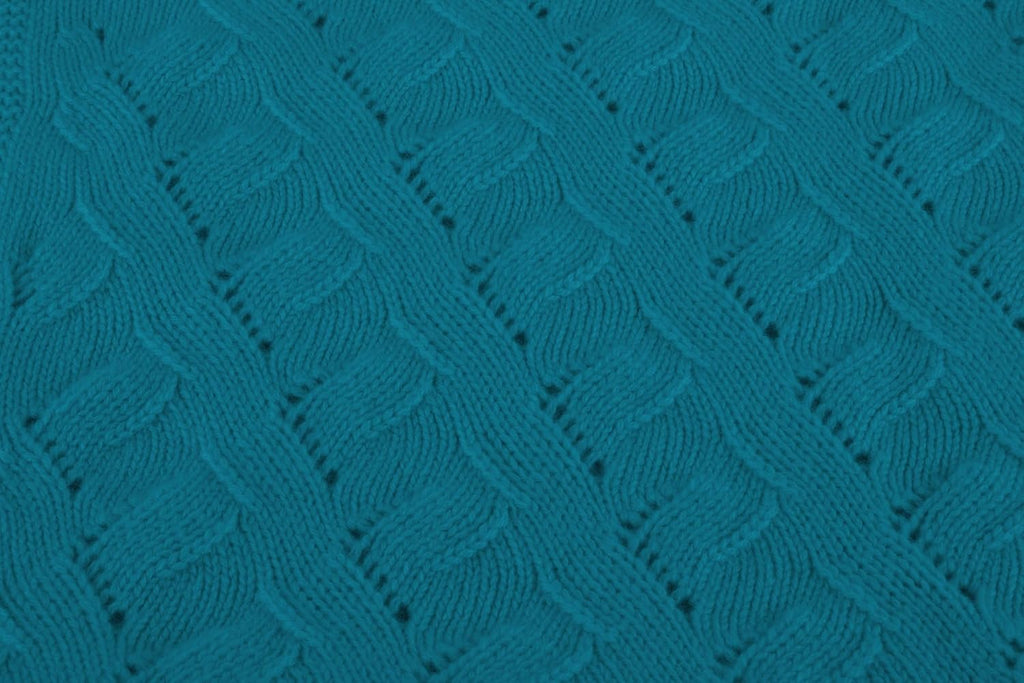 Unisex 100% Cashmere Baby Blanket - Teal Blue
