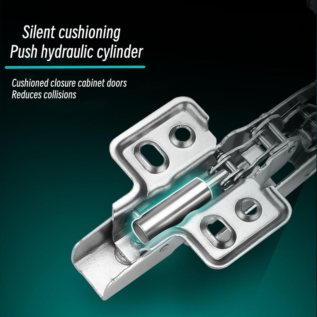 175 Degree Kitchen Cabinet Hinges (1 Pair, 2 PCS) Concealed Hydraulic Adjustable Mounting, Soft Closing Nickel-Plated