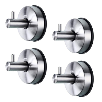 Vacuum Suction Cup Hooks Shower Towel Holder Bathroom Shower Hook Brushed Stainless Steel Suction Towel Rack Kitchen